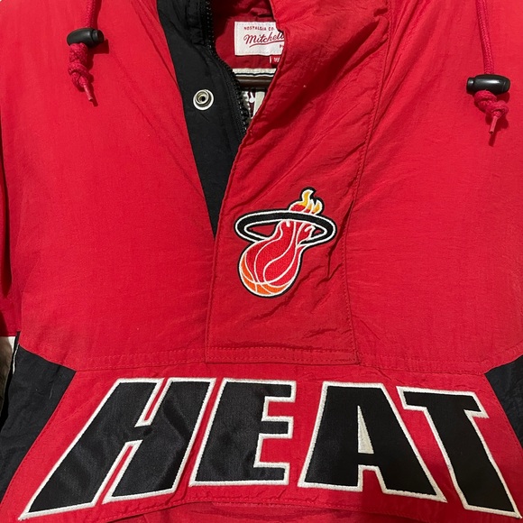Miami Heat Mitchell & Ness Vintage Flashback Pullover Jacket - Picture 2 of 5